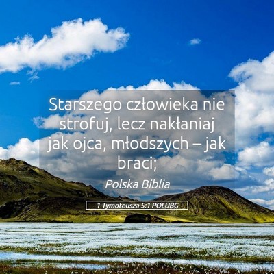 Picture 05 - 1 Tymoteusza 5:1 POLUBG - Starszego człowieka nie strofuj, lecz nakłaniaj - Bible Verse Picture