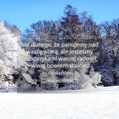 Picture 05 - 2 Koryntian 1:24 POLUBG - Nie dlatego, że panujemy nad waszą wiarą, ale - Bible Verse Picture