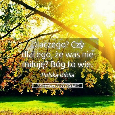 Picture 05 - 2 Koryntian 11:11 POLUBG - Dlaczego? Czy dlatego, że was nie miłuję? Bóg - Bible Verse Picture