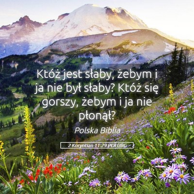 Picture 05 - 2 Koryntian 11:29 POLUBG - Któż jest słaby, żebym i ja nie był słaby? - Bible Verse Picture