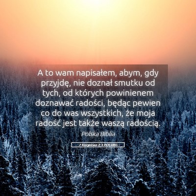 Picture 05 - 2 Koryntian 2:3 POLUBG - A to wam napisałem, abym, gdy przyjdę, nie - Bible Verse Picture