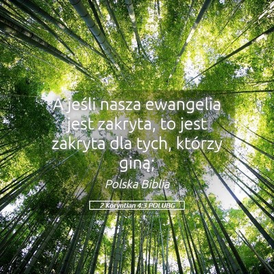 Picture 05 - 2 Koryntian 4:3 POLUBG - A jeśli nasza ewangelia jest zakryta, to jest - Bible Verse Picture