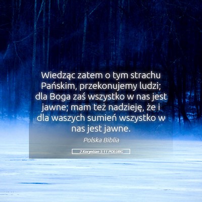 Picture 05 - 2 Koryntian 5:11 POLUBG - Wiedząc zatem o tym strachu Pańskim, - Bible Verse Picture