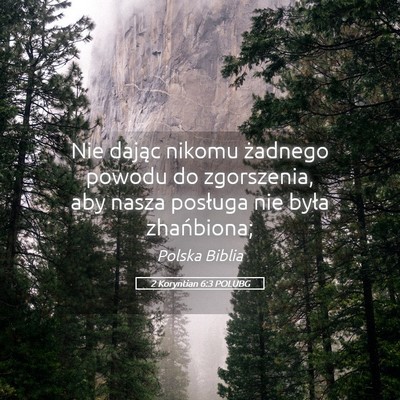 Picture 05 - 2 Koryntian 6:3 POLUBG - Nie dając nikomu żadnego powodu do zgorszenia, - Bible Verse Picture