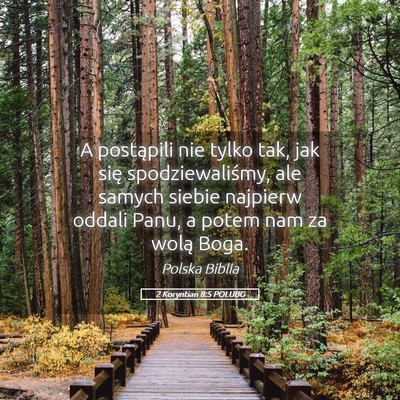 Picture 05 - 2 Koryntian 8:5 POLUBG - A postąpili nie tylko tak, jak się - Bible Verse Picture