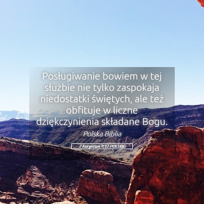 Picture 05 - 2 Koryntian 9:12 POLUBG - Posługiwanie bowiem w tej służbie nie tylko - Bible Verse Picture