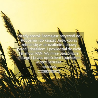 Picture 05 - 2 Kronik 12:5 POLUBG - Wtedy prorok Szemajasz przyszedł do Roboama i do - Bible Verse Picture