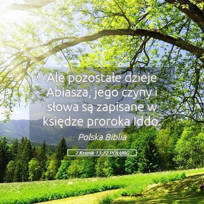 Picture 05 - 2 Kronik 13:22 POLUBG - Ale pozostałe dzieje Abiasza, jego czyny i - Bible Verse Picture