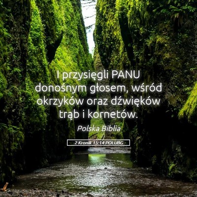 Picture 05 - 2 Kronik 15:14 POLUBG - I przysięgli PANU donośnym głosem, wśród - Bible Verse Picture