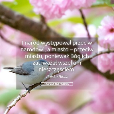 Picture 05 - 2 Kronik 15:6 POLUBG - I naród występował przeciw narodowi, a miasto - Bible Verse Picture