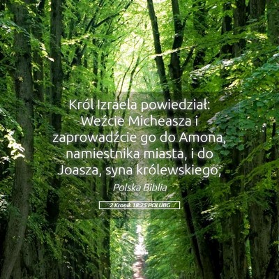 Picture 05 - 2 Kronik 18:25 POLUBG - Król Izraela powiedział: Weźcie Micheasza i - Bible Verse Picture