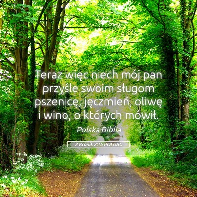Picture 05 - 2 Kronik 2:15 POLUBG - Teraz więc niech mój pan przyśle swoim sługom - Bible Verse Picture