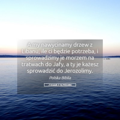 Picture 05 - 2 Kronik 2:16 POLUBG - A my nawycinamy drzew z Libanu, ile ci będzie - Bible Verse Picture