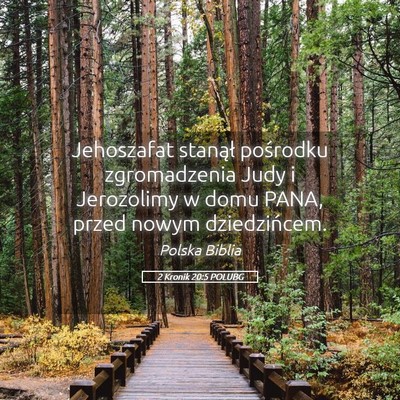 Picture 05 - 2 Kronik 20:5 POLUBG - Jehoszafat stanął pośrodku zgromadzenia Judy i - Bible Verse Picture
