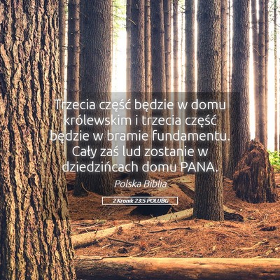 Picture 05 - 2 Kronik 23:5 POLUBG - Trzecia część będzie w domu królewskim i - Bible Verse Picture