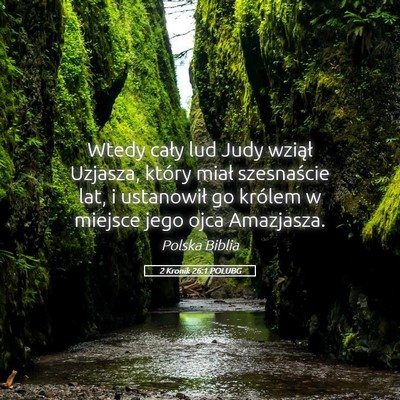 Picture 05 - 2 Kronik 26:1 POLUBG - Wtedy cały lud Judy wziął Uzjasza, który - Bible Verse Picture