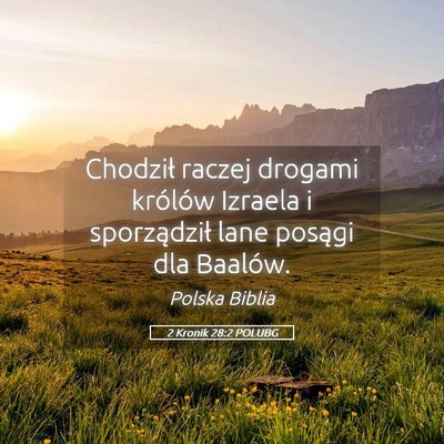 Picture 05 - 2 Kronik 28:2 POLUBG - Chodził raczej drogami królów Izraela i - Bible Verse Picture