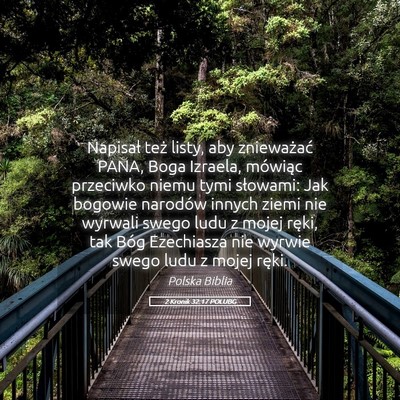 Picture 05 - 2 Kronik 32:17 POLUBG - Napisał też listy, aby znieważać PANA, Boga - Bible Verse Picture