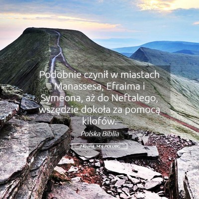 Picture 05 - 2 Kronik 34:6 POLUBG - Podobnie czynił w miastach Manassesa, Efraima i - Bible Verse Picture