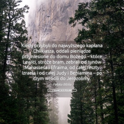 Picture 05 - 2 Kronik 34:9 POLUBG - Kiedy przybyli do najwyższego kapłana - Bible Verse Picture