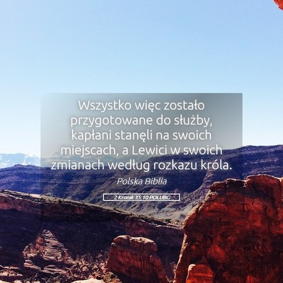 Picture 05 - 2 Kronik 35:10 POLUBG - Wszystko więc zostało przygotowane do służby, - Bible Verse Picture