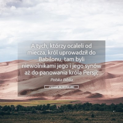 Picture 05 - 2 Kronik 36:20 POLUBG - A tych, którzy ocaleli od miecza, król - Bible Verse Picture