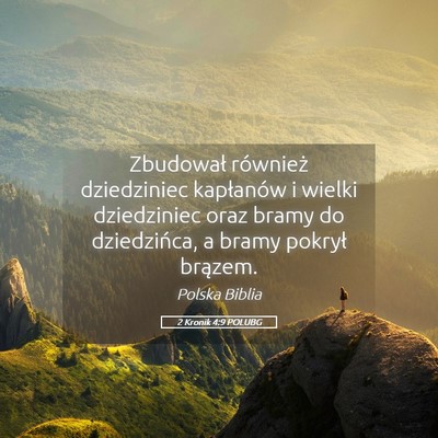 Picture 05 - 2 Kronik 4:9 POLUBG - Zbudował również dziedziniec kapłanów i - Bible Verse Picture