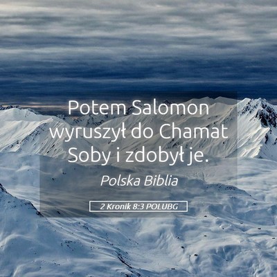 Picture 05 - 2 Kronik 8:3 POLUBG - Potem Salomon wyruszył do Chamat Soby i zdobył - Bible Verse Picture