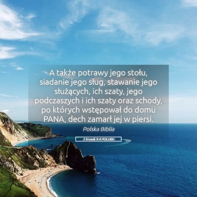 Picture 05 - 2 Kronik 9:4 POLUBG - A także potrawy jego stołu, siadanie jego - Bible Verse Picture