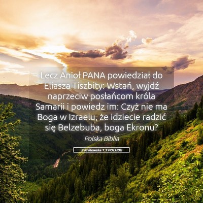 Picture 05 - 2 Królewska 1:3 POLUBG - Lecz Anioł PANA powiedział do Eliasza Tiszbity: - Bible Verse Picture