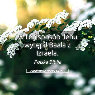 Picture 05 - 2 Królewska 10:28 POLUBG - W ten sposób Jehu wytępił Baala z - Bible Verse Picture