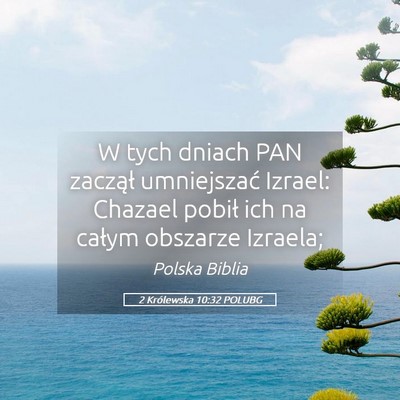 Picture 05 - 2 Królewska 10:32 POLUBG - W tych dniach PAN zaczął umniejszać Izrael: - Bible Verse Picture