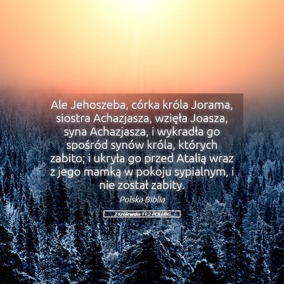 Picture 05 - 2 Królewska 11:2 POLUBG - Ale Jehoszeba, córka króla Jorama, siostra - Bible Verse Picture