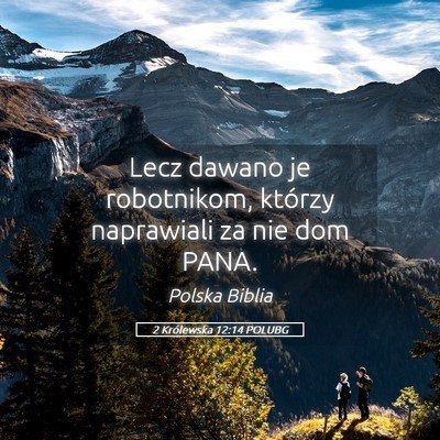 Picture 05 - 2 Królewska 12:14 POLUBG - Lecz dawano je robotnikom, którzy naprawiali za - Bible Verse Picture