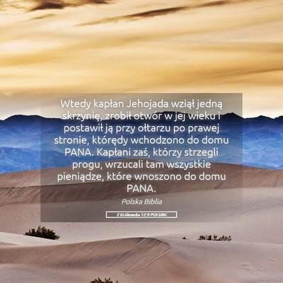 Picture 05 - 2 Królewska 12:9 POLUBG - Wtedy kapłan Jehojada wziął jedną skrzynię, - Bible Verse Picture