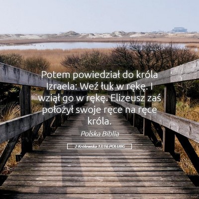 Picture 05 - 2 Królewska 13:16 POLUBG - Potem powiedział do króla Izraela: Weź łuk w - Bible Verse Picture