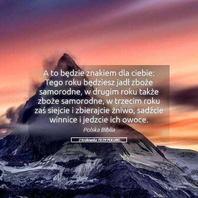 Picture 05 - 2 Królewska 19:29 POLUBG - A to będzie znakiem dla ciebie: Tego roku - Bible Verse Picture
