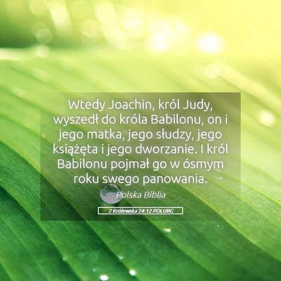 Picture 05 - 2 Królewska 24:12 POLUBG - Wtedy Joachin, król Judy, wyszedł do króla - Bible Verse Picture