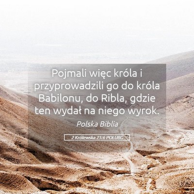 Picture 05 - 2 Królewska 25:6 POLUBG - Pojmali więc króla i przyprowadzili go do - Bible Verse Picture