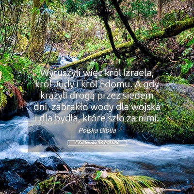 Picture 05 - 2 Królewska 3:9 POLUBG - Wyruszyli więc król Izraela, król Judy i król - Bible Verse Picture