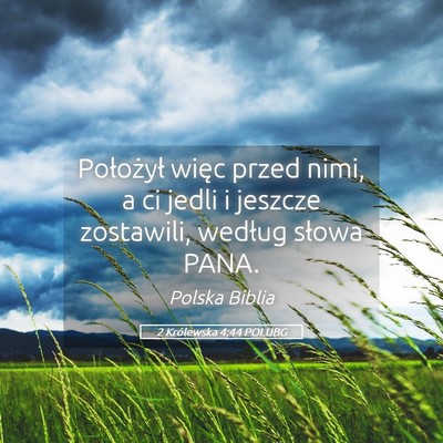 Picture 05 - 2 Królewska 4:44 POLUBG - Położył więc przed nimi, a ci jedli i jeszcze - Bible Verse Picture