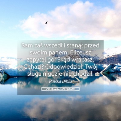 Picture 05 - 2 Królewska 5:25 POLUBG - Sam zaś wszedł i stanął przed swoim panem. - Bible Verse Picture