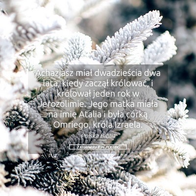 Picture 05 - 2 Królewska 8:26 POLUBG - Achazjasz miał dwadzieścia dwa lata, kiedy - Bible Verse Picture