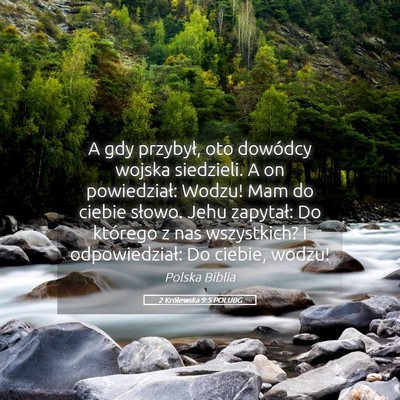Picture 05 - 2 Królewska 9:5 POLUBG - A gdy przybył, oto dowódcy wojska siedzieli. A - Bible Verse Picture
