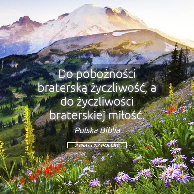 Picture 05 - 2 Piotra 1:7 POLUBG - Do pobożności braterską życzliwość, a do - Bible Verse Picture