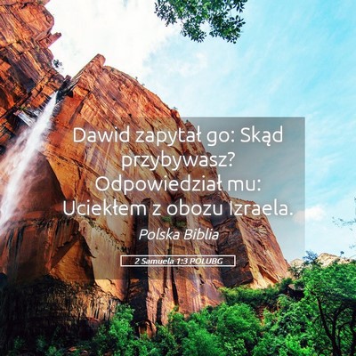 Picture 05 - 2 Samuela 1:3 POLUBG - Dawid zapytał go: Skąd przybywasz? - Bible Verse Picture