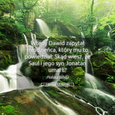 Picture 05 - 2 Samuela 1:5 POLUBG - Wtedy Dawid zapytał młodzieńca, który mu to - Bible Verse Picture