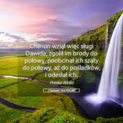 Picture 05 - 2 Samuela 10:4 POLUBG - Chanun wziął więc sługi Dawida, zgolił im - Bible Verse Picture