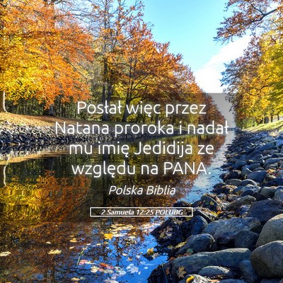 Picture 05 - 2 Samuela 12:25 POLUBG - Posłał więc przez Natana proroka i nadał mu - Bible Verse Picture