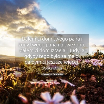Picture 05 - 2 Samuela 12:8 POLUBG - Dałem ci dom twego pana i żony twego pana na - Bible Verse Picture